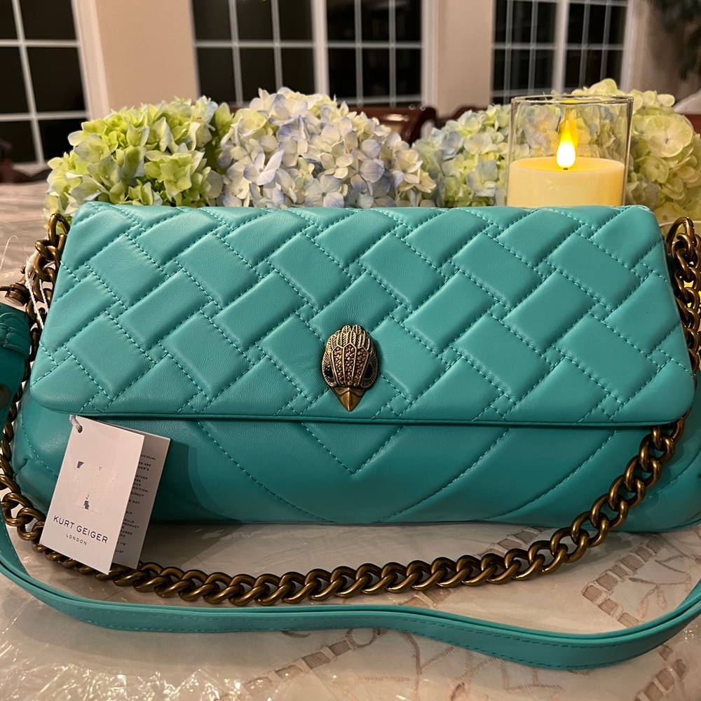 Kurt Geiger London ~ Long Kensington Quilted Leather Shoulder Bag